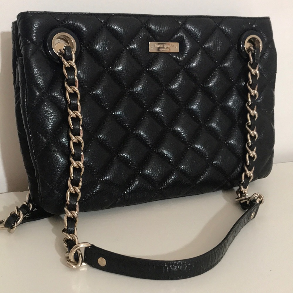 Kate Spade Leather Quilted Purse With Chain Straps